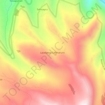 Mappa topografica Lazabanza Callanarumi, altitudine, rilievo