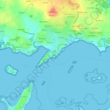 Mappa topografica Kerrat, altitudine, rilievo