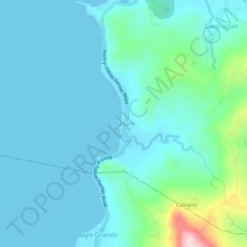 Mappa topografica Diclum, altitudine, rilievo