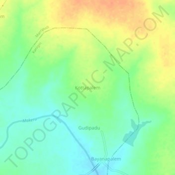 Mappa topografica Kottapalem, altitudine, rilievo
