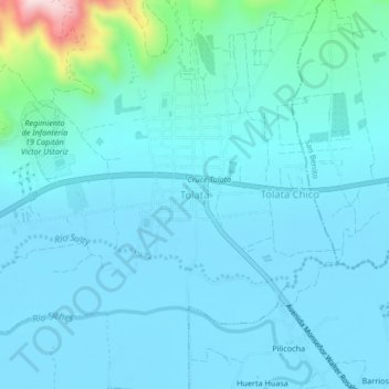Mappa topografica Tolata, altitudine, rilievo