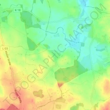 Mappa topografica Parin, altitudine, rilievo