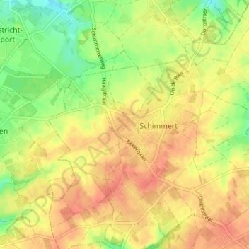 Mappa topografica Kruis, altitudine, rilievo