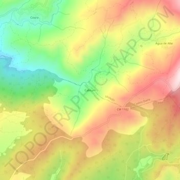 Mappa topografica Cabrum, altitudine, rilievo