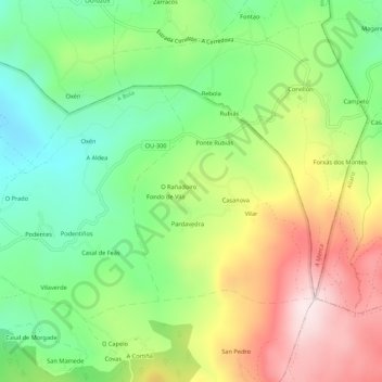 Mappa topografica Barrio, altitudine, rilievo