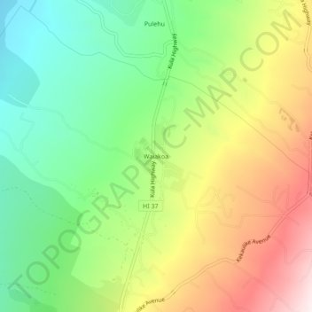 Mappa topografica Waiakoa, altitudine, rilievo