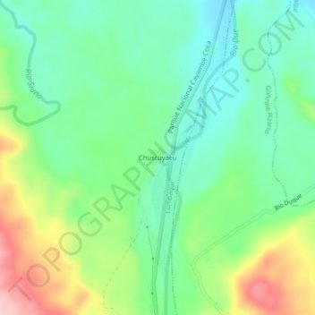 Mappa topografica Chuscuyacu, altitudine, rilievo