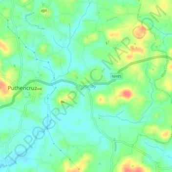 Mappa topografica Choondy, altitudine, rilievo
