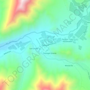 Mappa topografica Pedregal, altitudine, rilievo