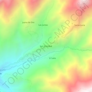 Mappa topografica San Cristóbal, altitudine, rilievo