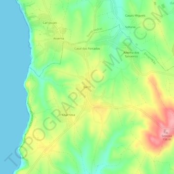 Mappa topografica Barril, altitudine, rilievo