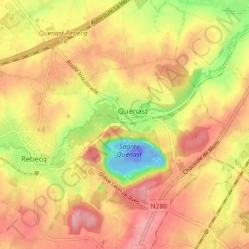 Mappa topografica Cité de la Vallée, altitudine, rilievo