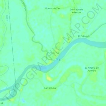 Mappa topografica Pimocha, altitudine, rilievo