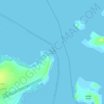 Mappa topografica One Arm Point, altitudine, rilievo