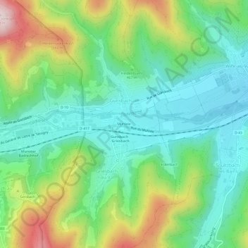Mappa topografica Muhlele, altitudine, rilievo