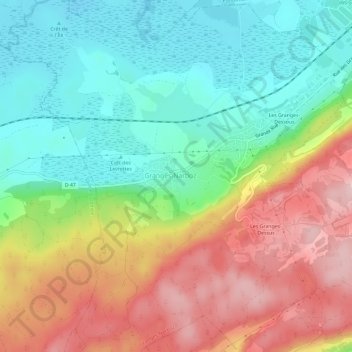 Mappa topografica Les Granges-l'Église, altitudine, rilievo