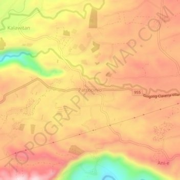 Mappa topografica Patrocinio, altitudine, rilievo