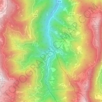 Mappa topografica Pianostano, altitudine, rilievo