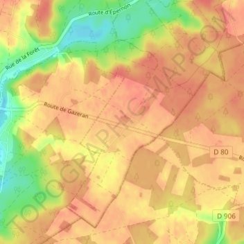 Mappa topografica Le Bois-Dieu, altitudine, rilievo