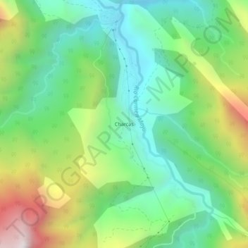 Mappa topografica Charcas, altitudine, rilievo