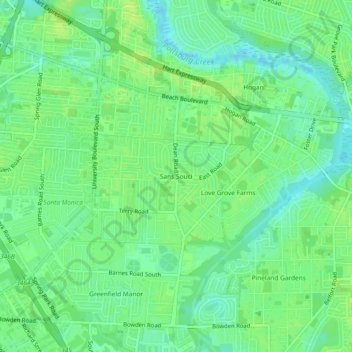 Mappa topografica Sans Souci, altitudine, rilievo
