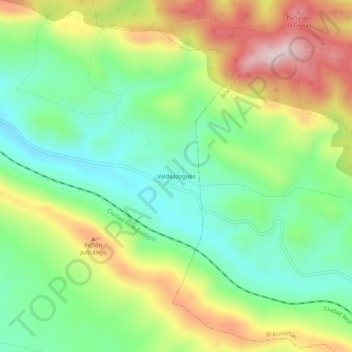 Mappa topografica Valdeazogues, altitudine, rilievo