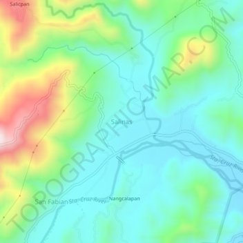 Mappa topografica Salinas, altitudine, rilievo