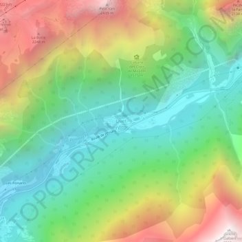 Mappa topografica Livet, altitudine, rilievo
