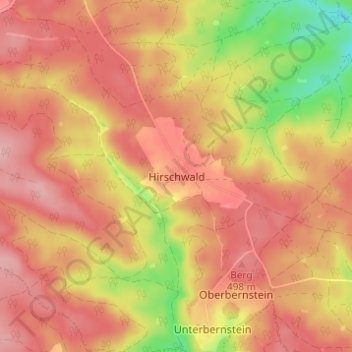 Mappa topografica Hirschwald, altitudine, rilievo