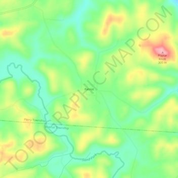 Mappa topografica Patriot, altitudine, rilievo