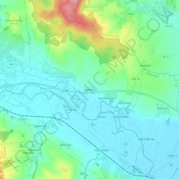 Mappa topografica Naßberg, altitudine, rilievo