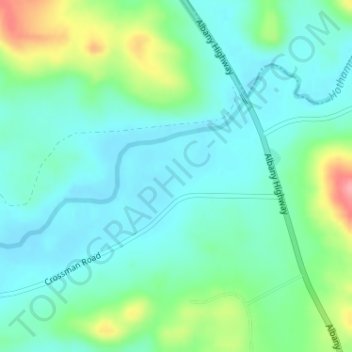 Mappa topografica Crossman, altitudine, rilievo