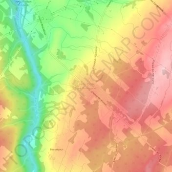 Mappa topografica Sainte-Odile-sur-Rimouski, altitudine, rilievo