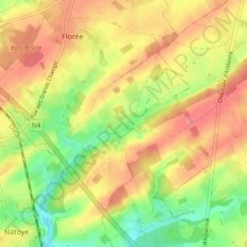 Mappa topografica Maibelle, altitudine, rilievo