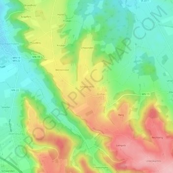 Mappa topografica Schwanden, altitudine, rilievo