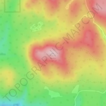 Mappa topografica Rocky Butte, altitudine, rilievo
