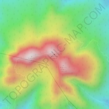 Mappa topografica Makiling, altitudine, rilievo