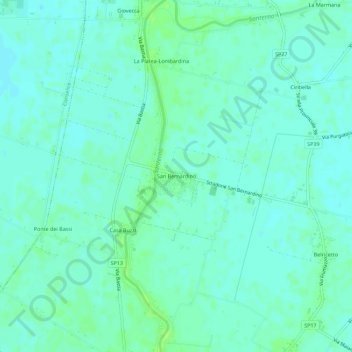 Mappa topografica San Bernardino, altitudine, rilievo
