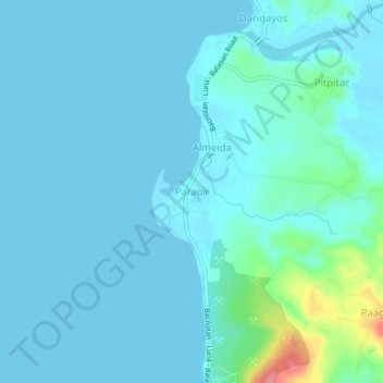 Mappa topografica Paraoir, altitudine, rilievo