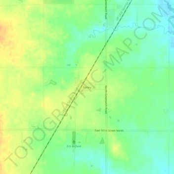 Mappa topografica Furley, altitudine, rilievo