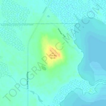 Mappa topografica The Big Rock, altitudine, rilievo