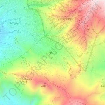 Mappa topografica Apaña, altitudine, rilievo