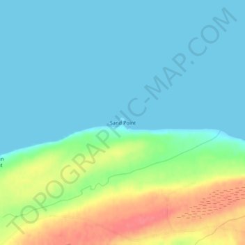 Mappa topografica Sand Point, altitudine, rilievo