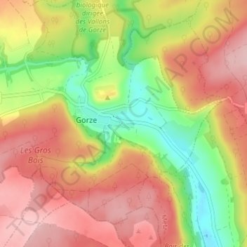 Mappa topografica Le Parterre, altitudine, rilievo