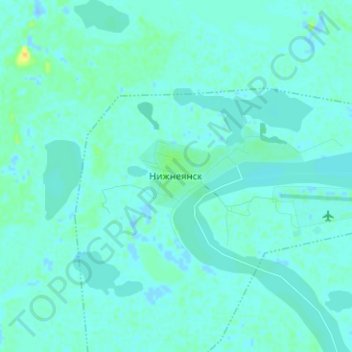 Mappa topografica Нижнеянск, altitudine, rilievo