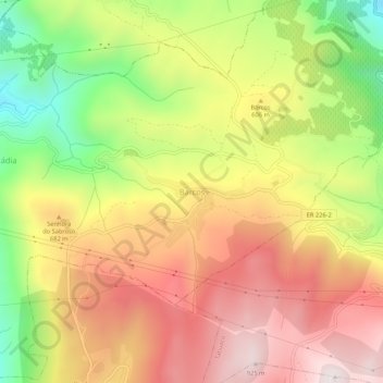 Mappa topografica Barcos, altitudine, rilievo
