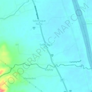 Mappa topografica Salomague Sur, altitudine, rilievo
