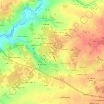 Mappa topografica La Brevère, altitudine, rilievo