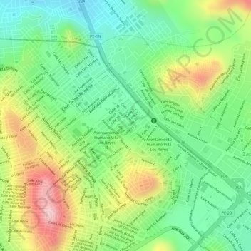 Mappa topografica LL, altitudine, rilievo