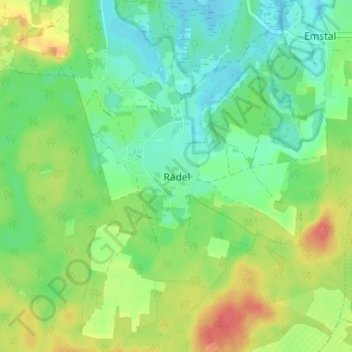 Mappa topografica Rädel, altitudine, rilievo